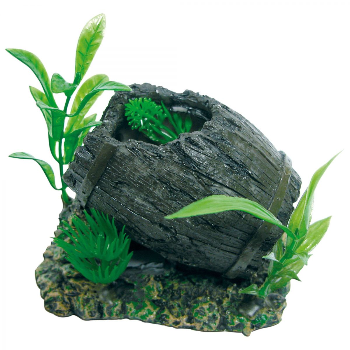 Ornamento de un barril con plantas — ICA S.A.