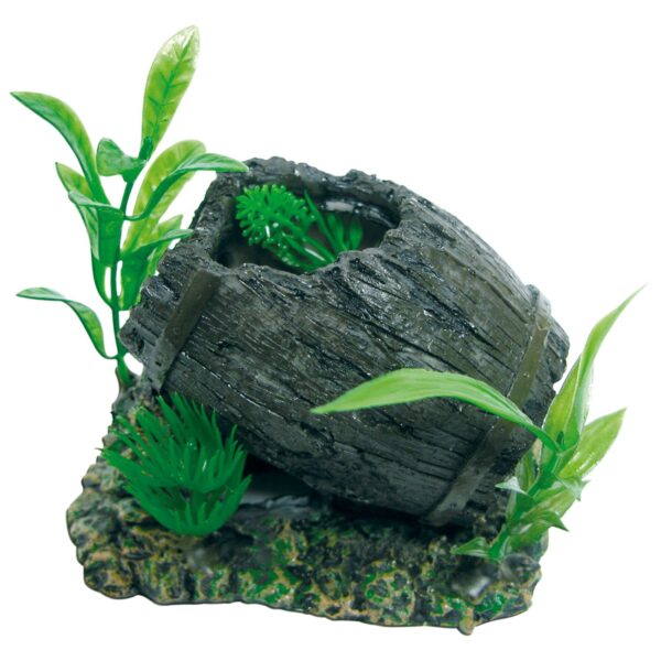 Ornamento de un barril con plantas — ICA S.A.