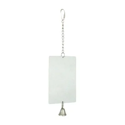 Juguete Espejo metálico con campana para pájaros (33 cm)
