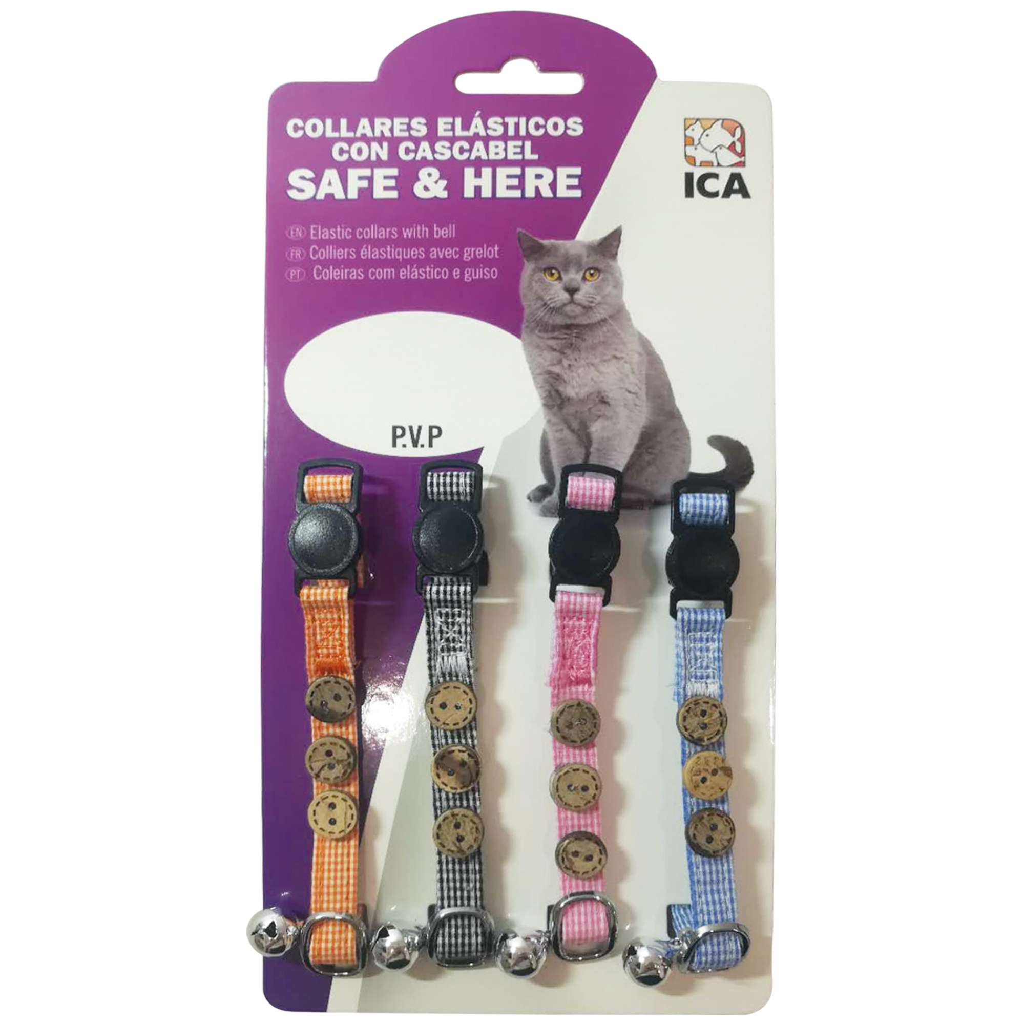 pakistaní prisión radical Collar de algodón con botones SAFE&HERE para gatos — ICA S.A.