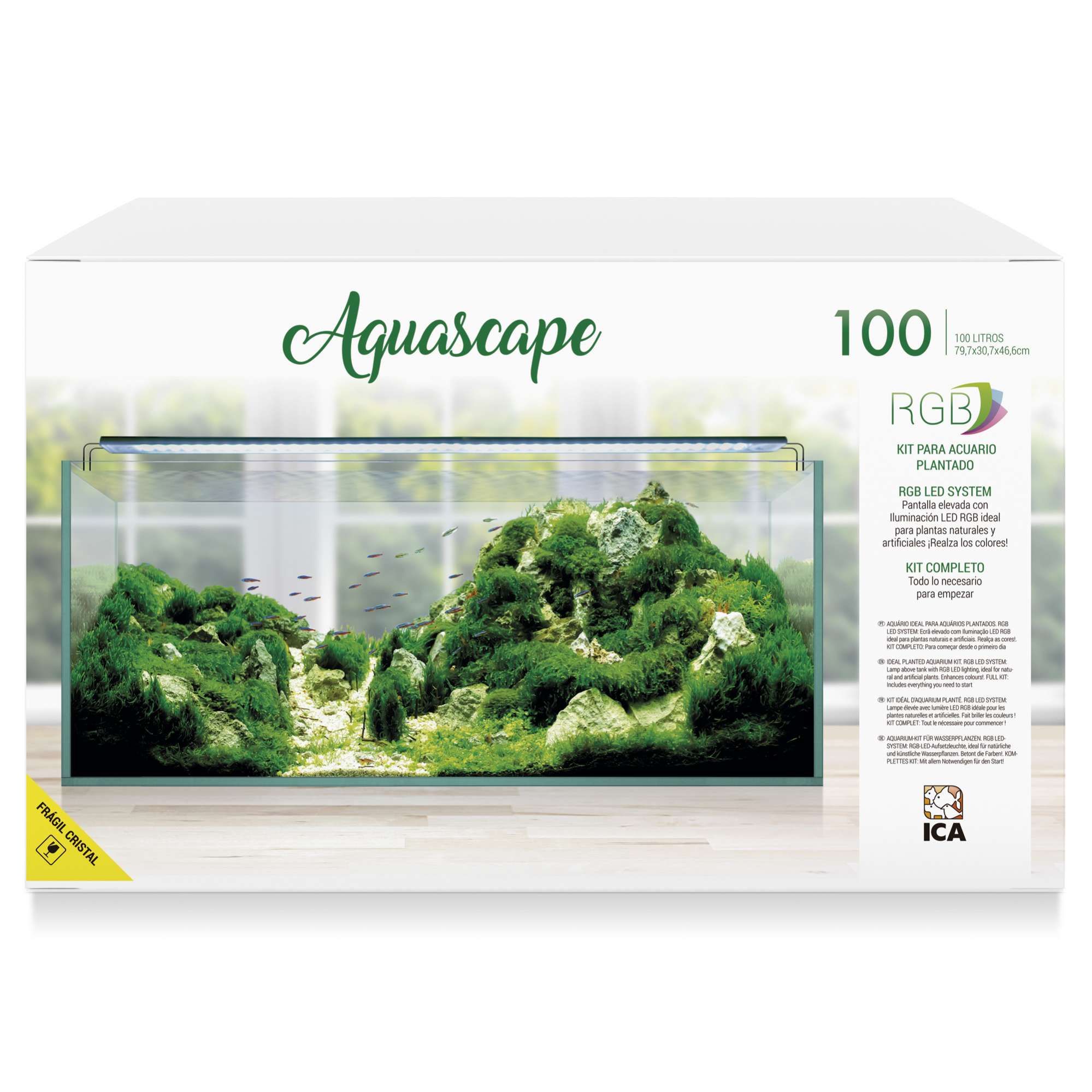Kit de acuarios plantados con capacidad de hasta 100 litros de color  transparente Aquascape