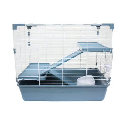 Jaula RABIT blanca y azul para conejos y cobayas (69 cm)