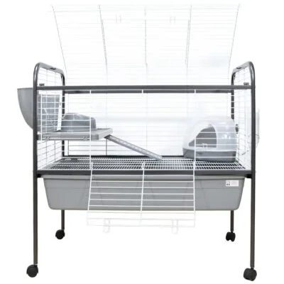 Jaula RABIT gris elevada con pie (91 cm)