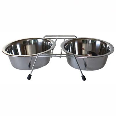 Comedero doble de acero inoxidable standard