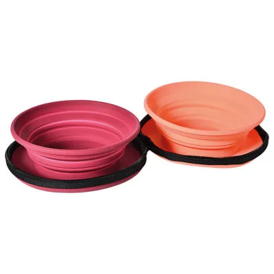 Comedero bebedero plegable doble con estuche Premier DOG (34 cm)