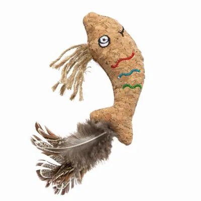 Juguete pez de corcho para gatos (12 cm)