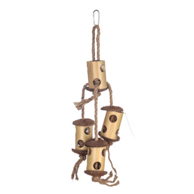 Juguete dispensador de madera para pájaros (40 cm)