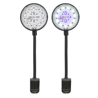 Lampara Aqualed Génesis Round luz azul+blanca - Negra (8 W)