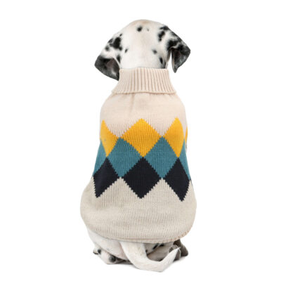 Jersey de punto beige con rombos de colores ALPHA DOG