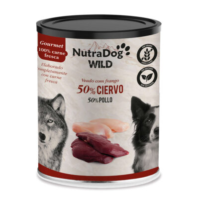 Lata de ciervo y pollo para perros NutraDog WILD Gourmet