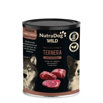 Lata de ternera con cartílago para perros NutraDog WILD PREMIUM (400 g)