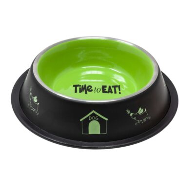 Comedero antideslizante con interior de color y exterior negro