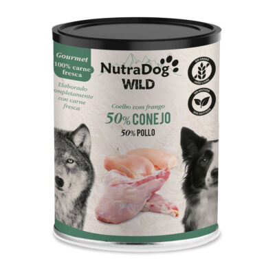 Lata de conejo y pollo para perros NutraDog WILD Gourmet