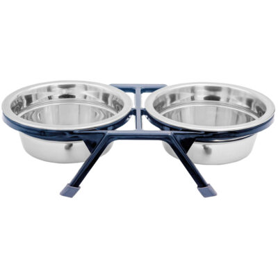 Comedero doble con pie plástico negro XT-DOG