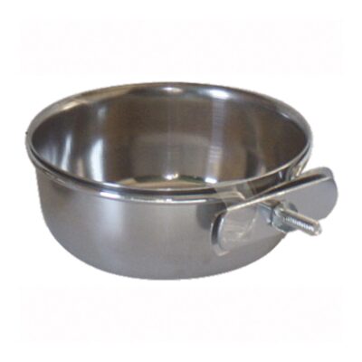 Comedero bebedero de acero inoxidable con palometa y aro colgador