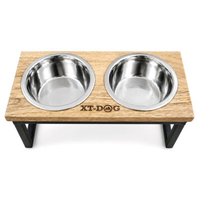 Bowl doble alto con madera XT-DOG