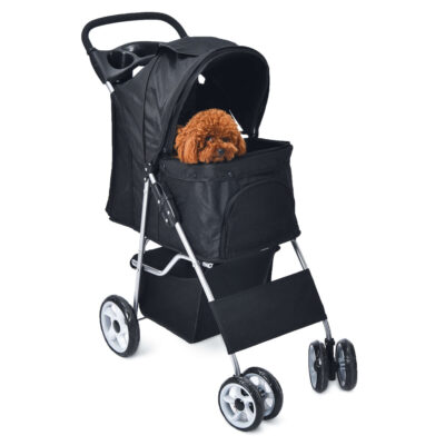 Carrito de paseo para mascotas negro ALPHA DOG