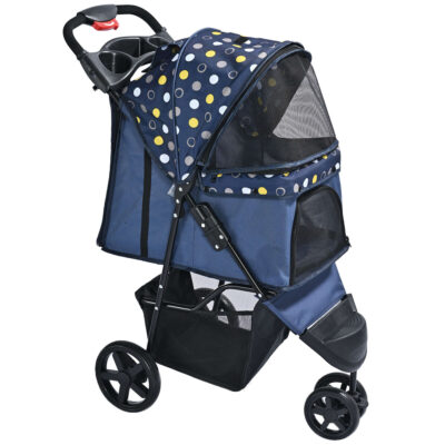 Carrito de paseo para mascotas azul ALPHA DOG