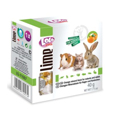 Masticable, bloque mineral de naranja para roedores LOLO (40 g)