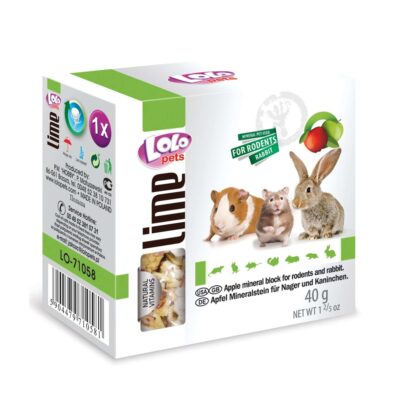 Masticable, bloque mineral de manzana para roedores LOLO (40 g)