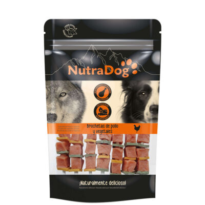 Brochetas de pollo y vegetales NutraDog